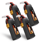 Lot de 4 batteries LiPo Ovonic 130C 550mAh 3S 11,1V avec prise XT30 pour drone FPV sans balais Torrent 110 BetaPFV Beta 85X